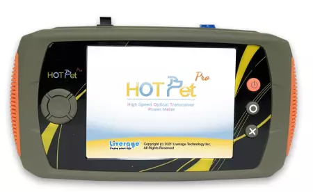 Compteur de puissance de transceiver optique haute vitesse pour 40 Gbps ~ 400 Gbps - Le mètre de puissance de transceiver optique à haute vitesse (HOT Pet Pro) est conçu pour les mètres de puissance de réseau optique de 40 Gbps à 400 Gbps.